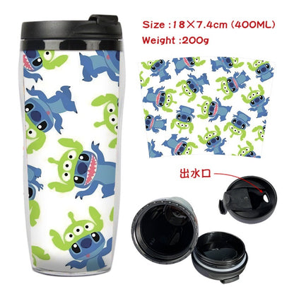 Cute Stitch Cartoon Double-Layer Insulated Travel Mug - 400ml