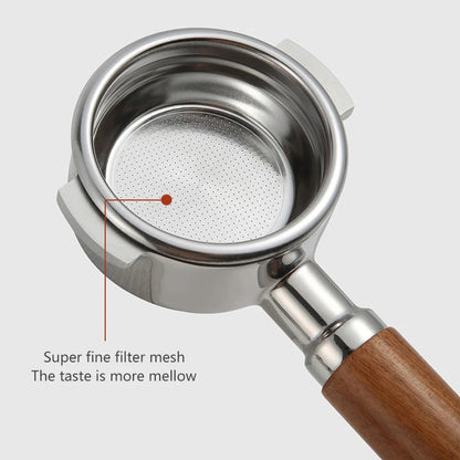 58mm Bottomless Portafilter with Wooden Handle for La Marzocco