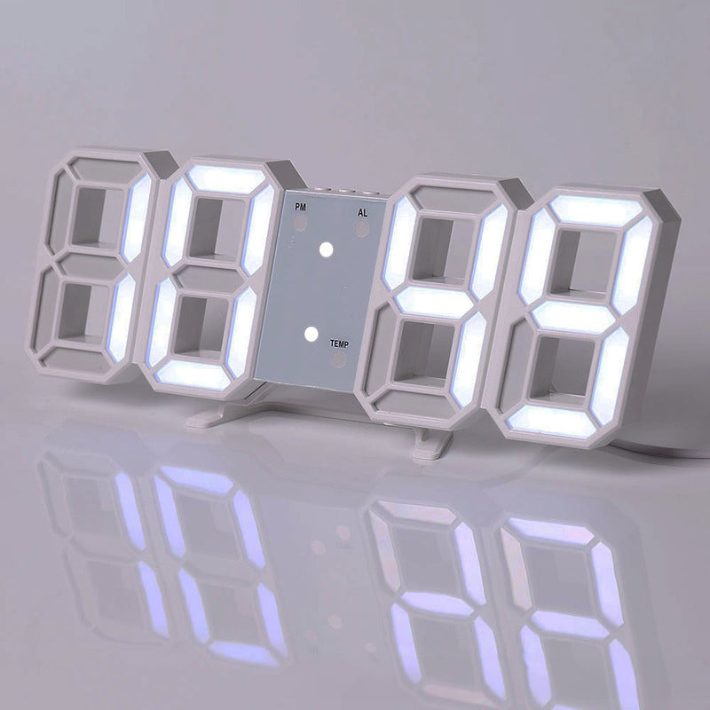 3D LED Digital Alarm Clock - Modern Wall & Desk Clock with Colorful Display
