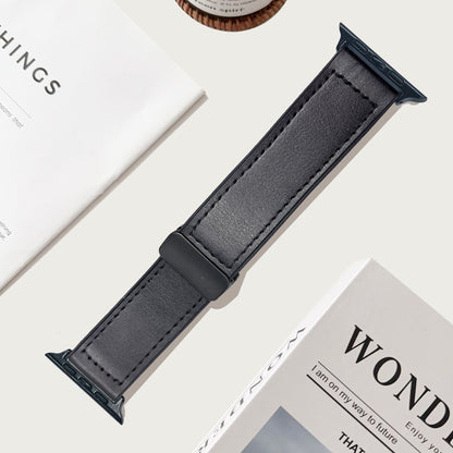 Premium Magnetic Buckle Silicone Skin Watch Band - Vintage Leather Look