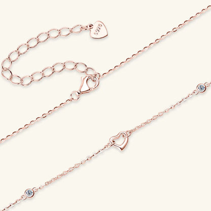 Dainty Moissanite Heart Pendant Necklace