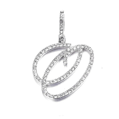 Iced Out Initial Letter Pendant Cuban Chain Necklace