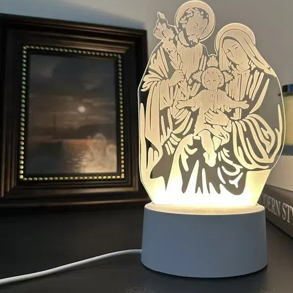 Creative 3D Acrylic Night Light – Warm Atmosphere Bedside Lamp & Elegant Desktop Decor for Bedroom