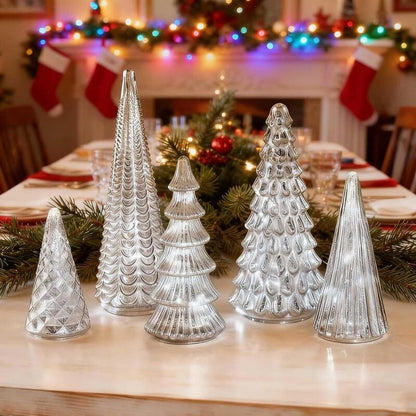 5-Piece 3D Printed Crystal Light-Up Trees with Upgraded LED Glow