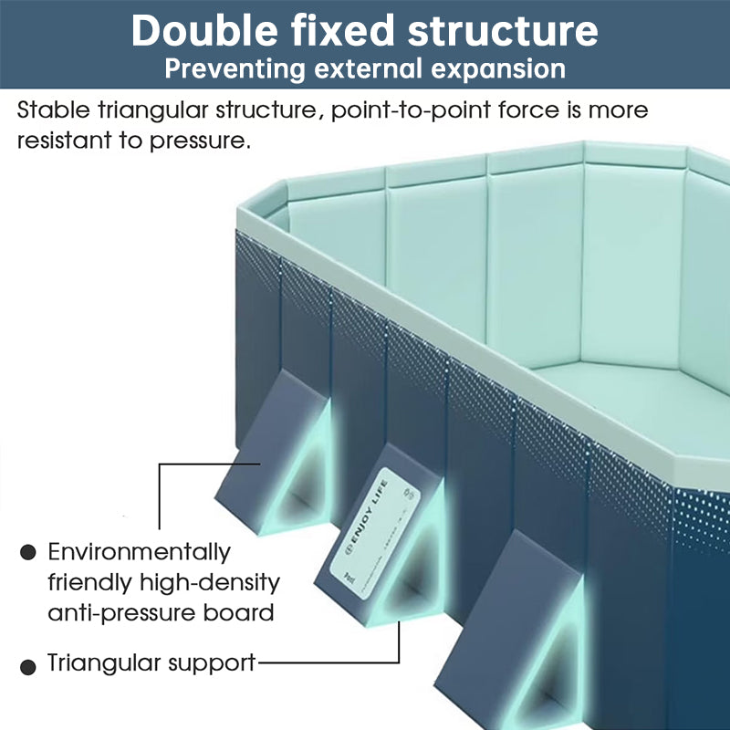 Large Foldable Rectangular Family Swimming Pool, Non-Inflatable Above Ground Pool