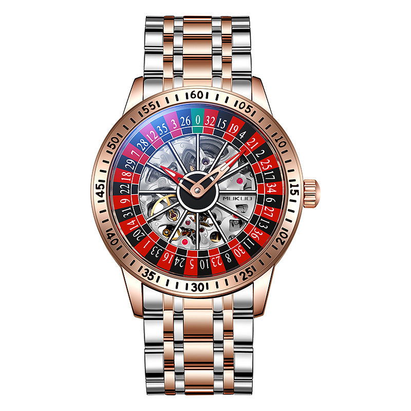 Luxury Gamble Plate Mechanical Men's Watch - Waterproof Luminous Trendy Sports Watch