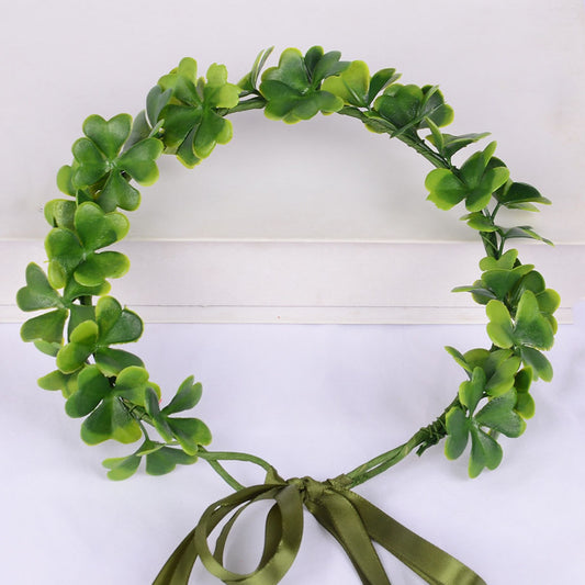 Boho Rustic Green Foliage Wreath with Ribbon Tie