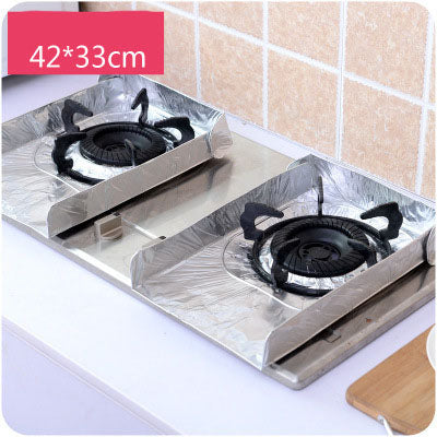 Reusable Gas Stove Protector Pads - 2-Piece Oil-Proof Aluminum Foil Insulation Mat & Easy Clean Burner Liner