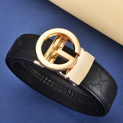 Men's Genuine Leather Automatic Buckle Belt | Versatile Business & Casual Fashion