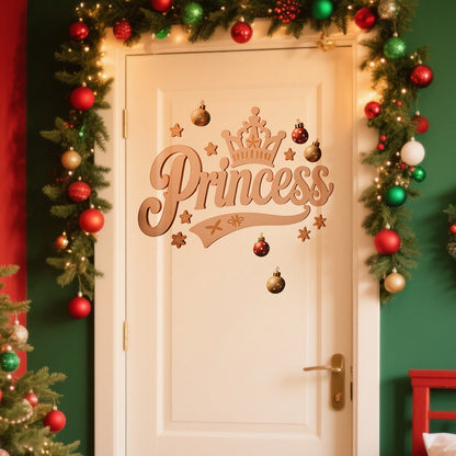 Festive Party Princess Crown Wall Art - Warm DIY Nursery Door & Wall Decor