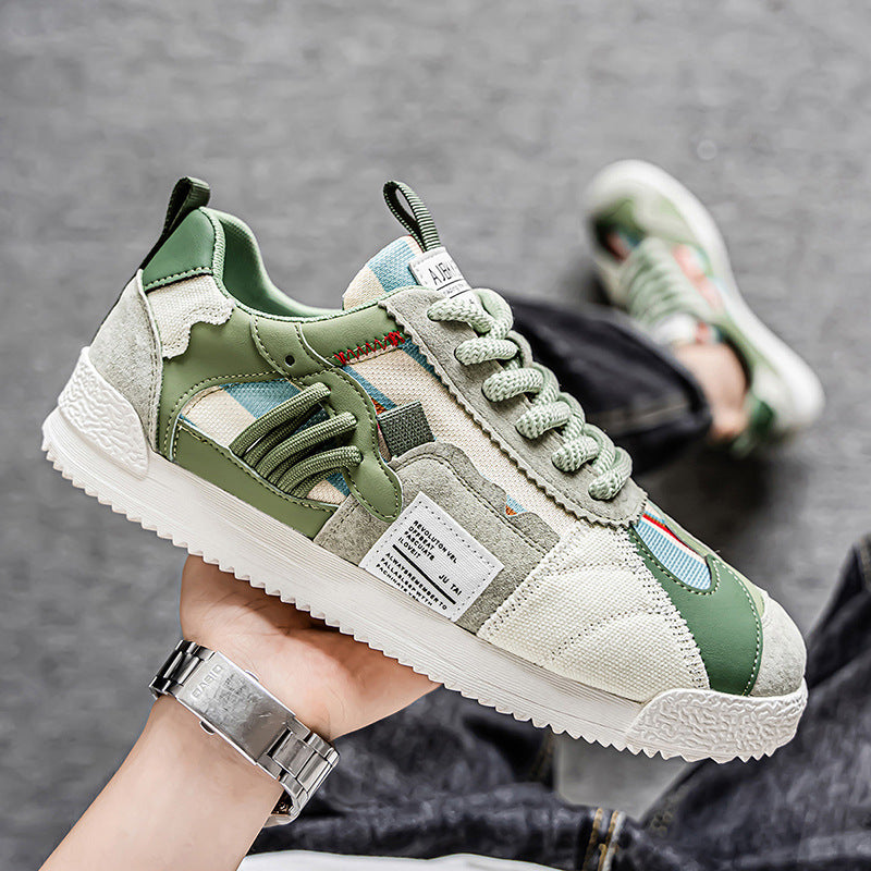 Men's Multi-Dopamine Color Block Sneakers - Mesh Breathable Fashion Casual Sports Shoes