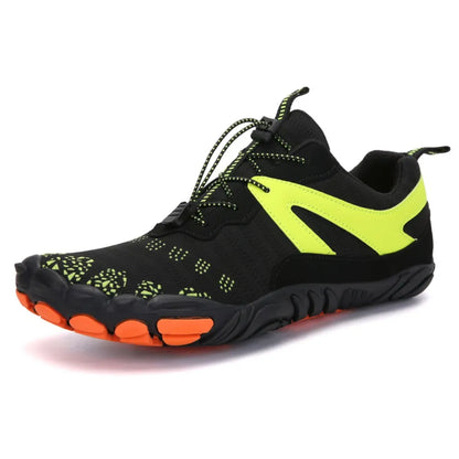 Men's Breathable Mesh Athletic Shoes - Elastic Lock Laces Contrast Sports Sneakers