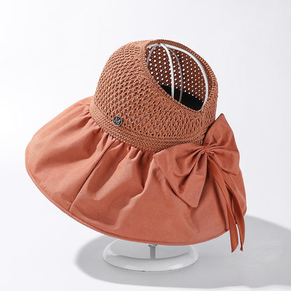 Women's Summer Wide Brim Sun Hat - Foldable Beach Visor with UV Protection