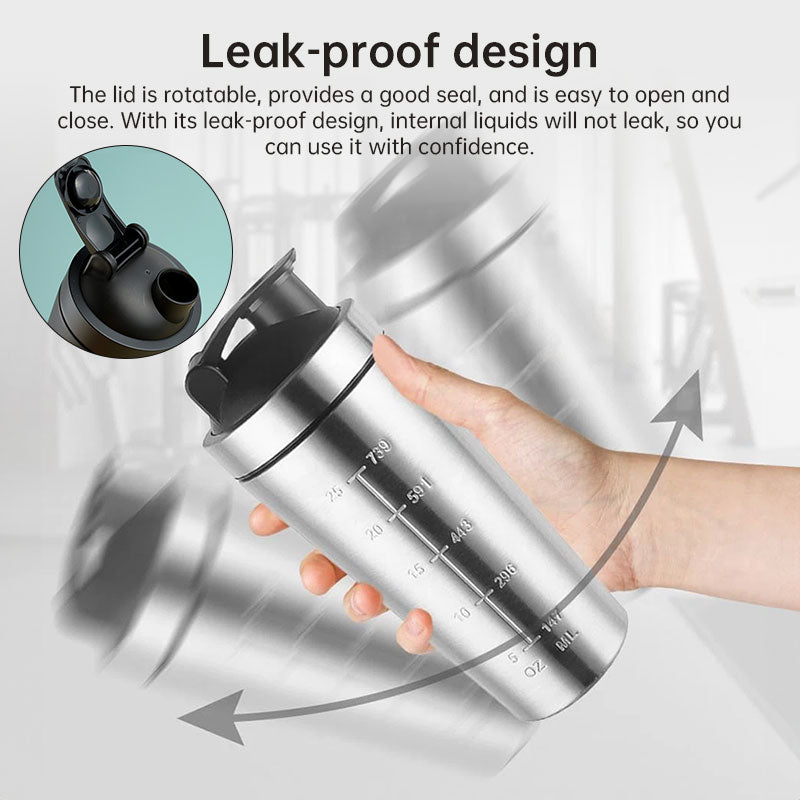 Insulated Metal Shaker Cup for Protein Shakes | BPA-Free Durable Sports Bottle