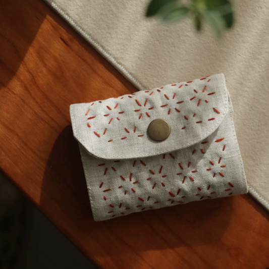 Accordion Coin Purse Handmade Embroidered Vintage Artistic