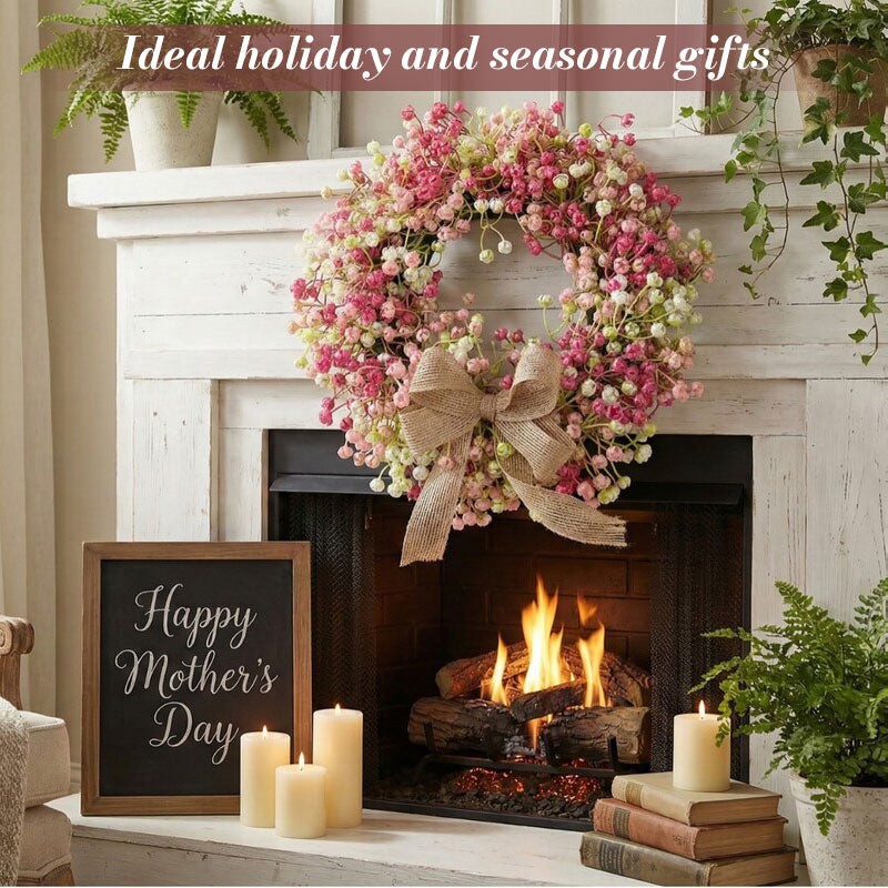 Colorful Eucalyptus Wreath - Realistic Handmade Spring Floral Wreath with Bow