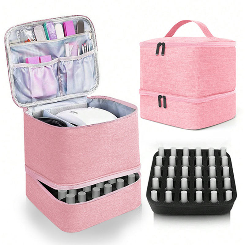 Professional Manicure Tools Case - 30-Compartment Nail Polish Storage Bag