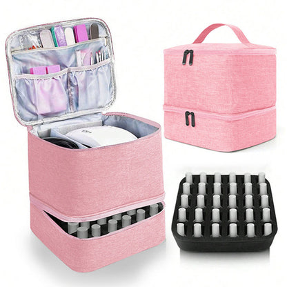 Professional Manicure Tools Case - 30-Compartment Nail Polish Storage Bag