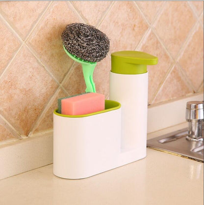 Multifunctional Kitchen Sink Caddy Organizer with Soap Dispenser Bottle
