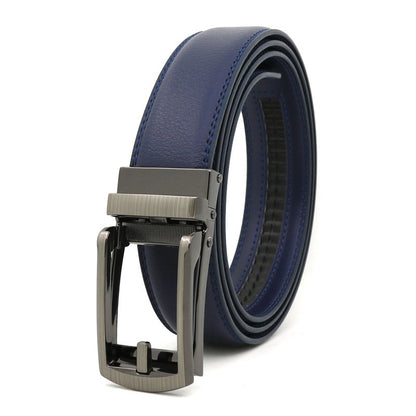 Men's Automatic Buckle Ratchet Belt | Premium Two-Layer Cowhide Leather Click Belt