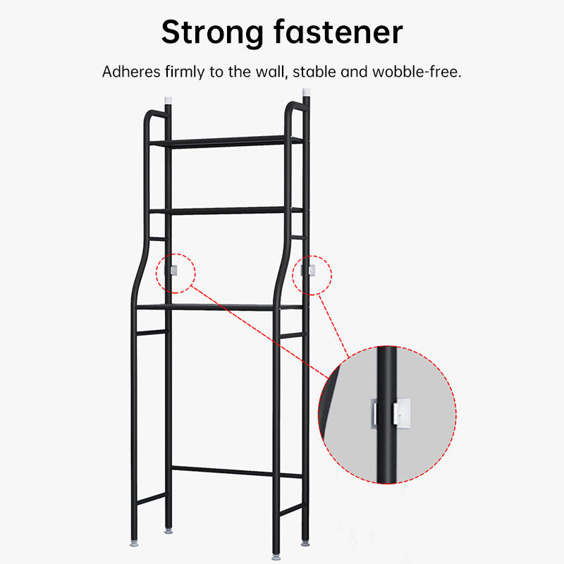 Modern Metal Bathroom Shelf - Multifunctional Overhead Toilet Storage with Hooks