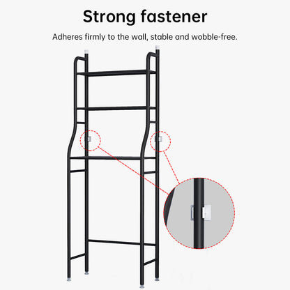 Modern Metal Bathroom Shelf - Multifunctional Overhead Toilet Storage with Hooks