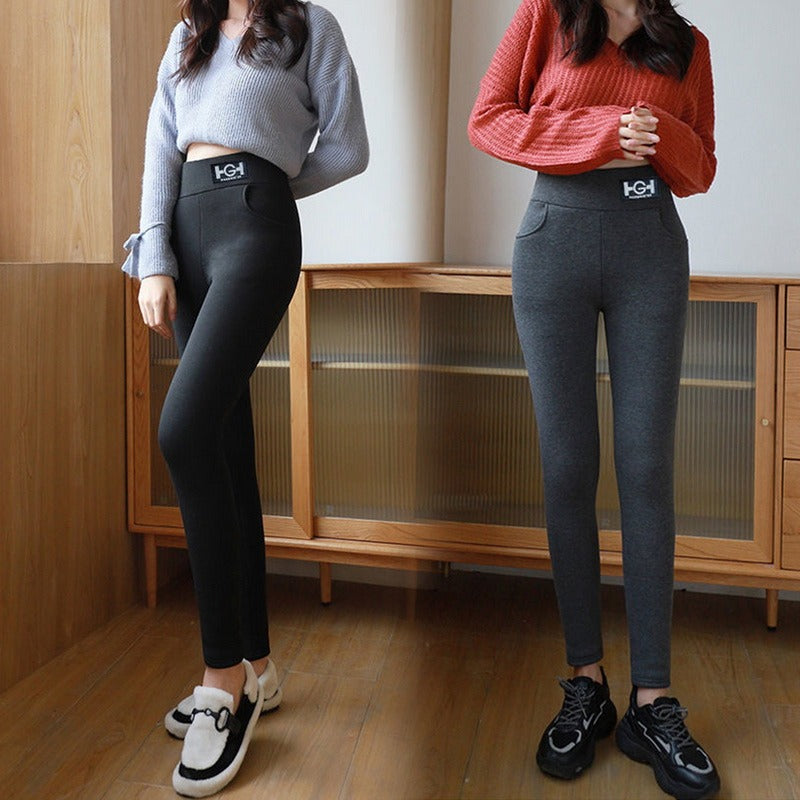 Ultra-Thick 500G Fleece Lined Cashmere Leggings - Ultimate Winter Warmth