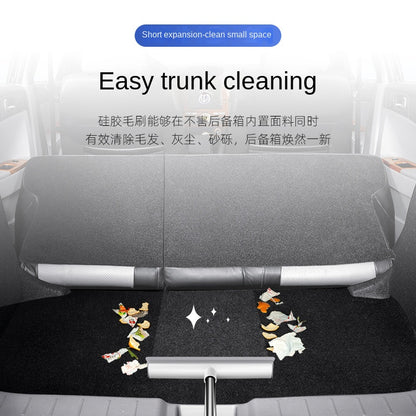 Magic Carpet Brush with Long Handle | Stainless Steel Silicone Floor Cleaning Brush and Water Scraper