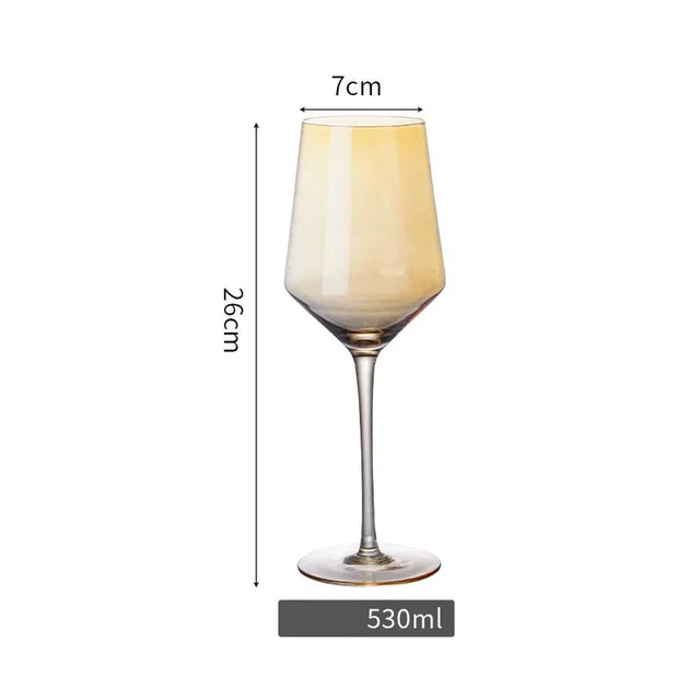 European Luxury Smoke Gray Crystal Wine Glasses - Premium Champagne & Cocktail Goblets