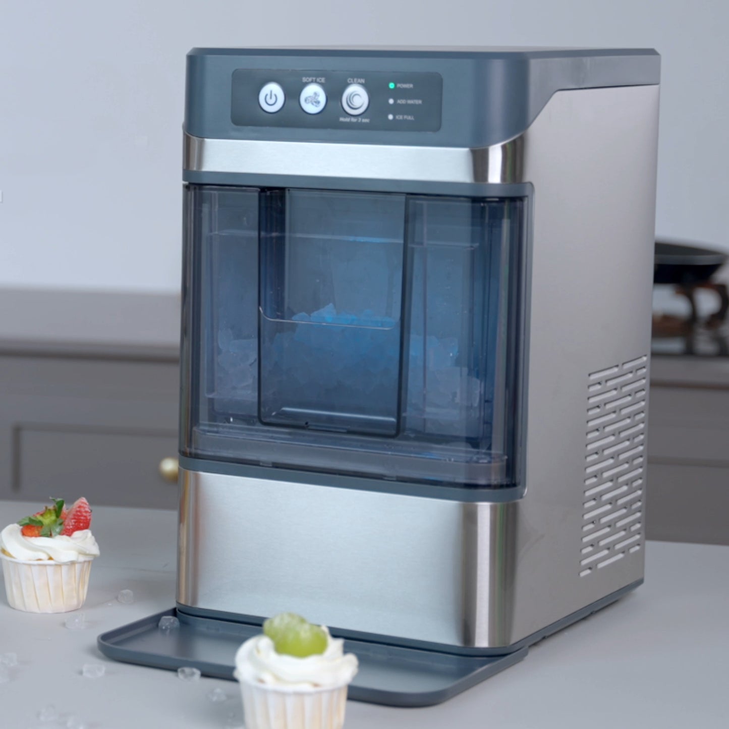 Household Fully Automatic Nugget Ice Maker with Large Water Tank