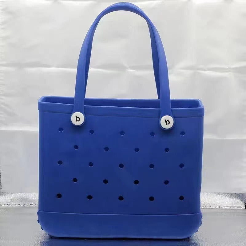 Printed EVA Beach Storage Bag - Waterproof Outdoor Basket & Handbag with Cow Print