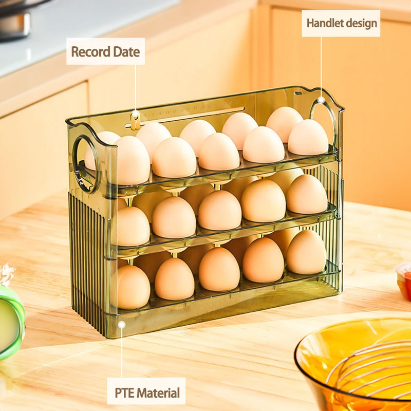 Large-Capacity Fridge Egg Holder - Multi-Layer Portable Egg Storage Tray