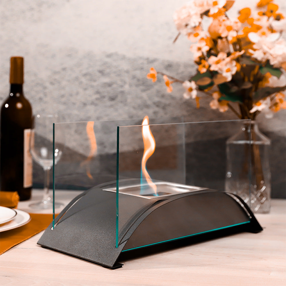 Luxury Decorative Alcohol Fireplace - Real Flame Tabletop Fire Pit for Living Room & Dining Table