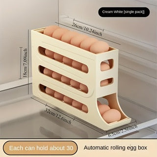 Automatic Rolling Egg Storage Box - Slide-Type Fridge Organizer