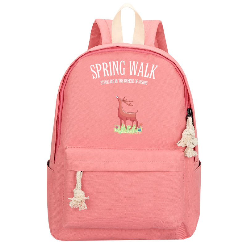 Creative Pink Oxford Cloth Anime Backpack for Primary & Middle School Students