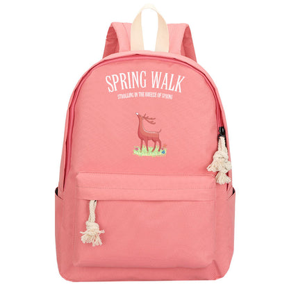Creative Pink Oxford Cloth Anime Backpack for Primary & Middle School Students