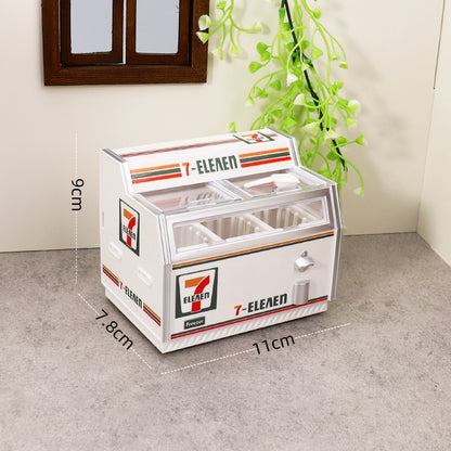 Miniature Fridge Magnet Toy - Dollhouse Ice Cream Cabinet Simulation Model