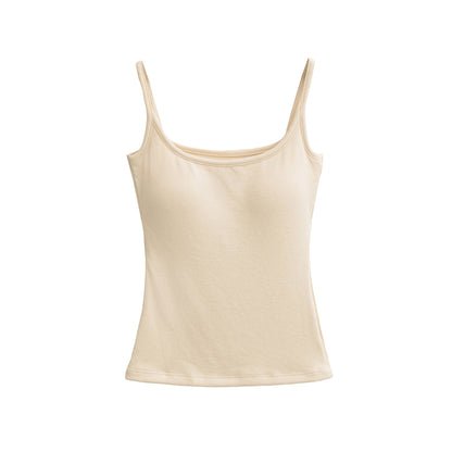 Women's Basic Cotton Blend Tank Top Camisole Sling Vest