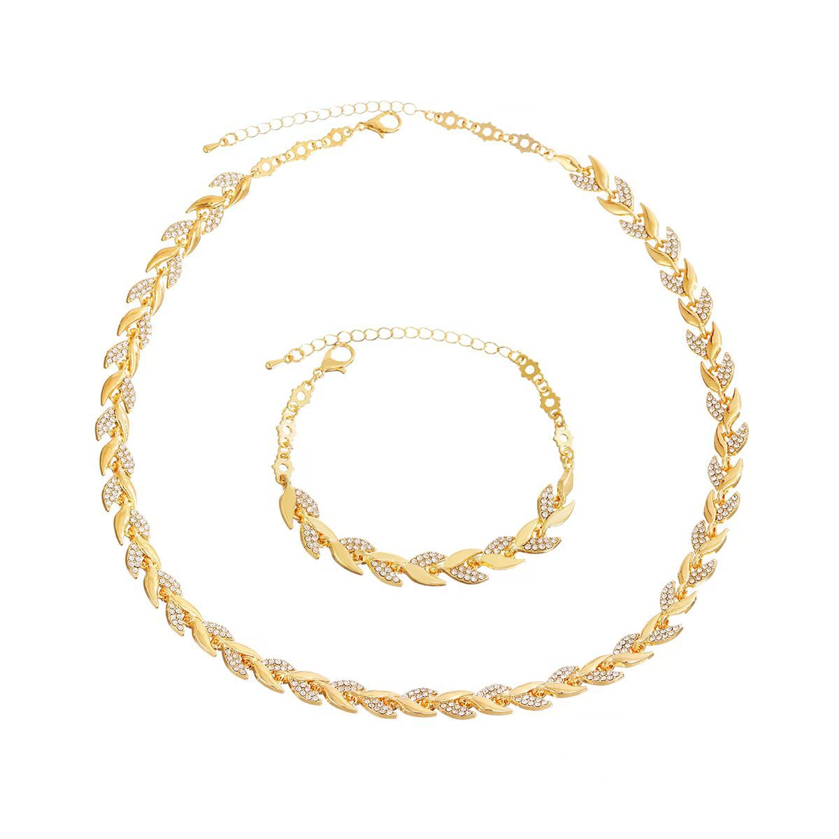 Elegant Sparkling Full Rhinestone Mermaid Jewelry Set for Women