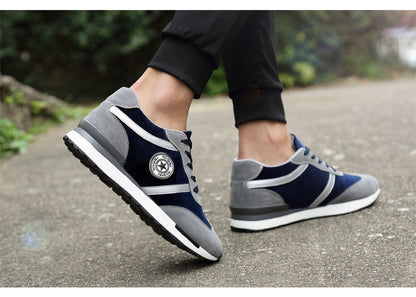 Men's Sports Casual Shoes Korean Style Men's Shoes Hidden Internal Height Increase 8CM Suede Vintage Running Shoes Men