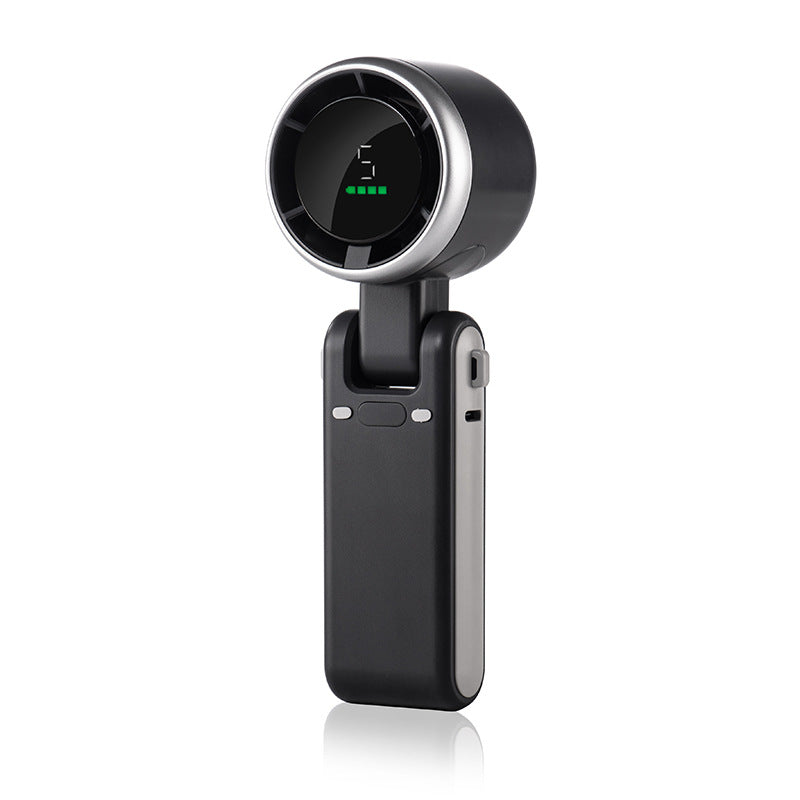 Portable Handheld Fan - Foldable USB Rechargeable Mini Electric Fan with Digital Display