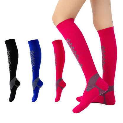 Professional Women's Long Compression Socks - High Elastic Sports Pressure Socks