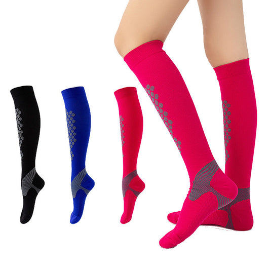 Professional Women's Long Compression Socks - High Elastic Sports Pressure Socks