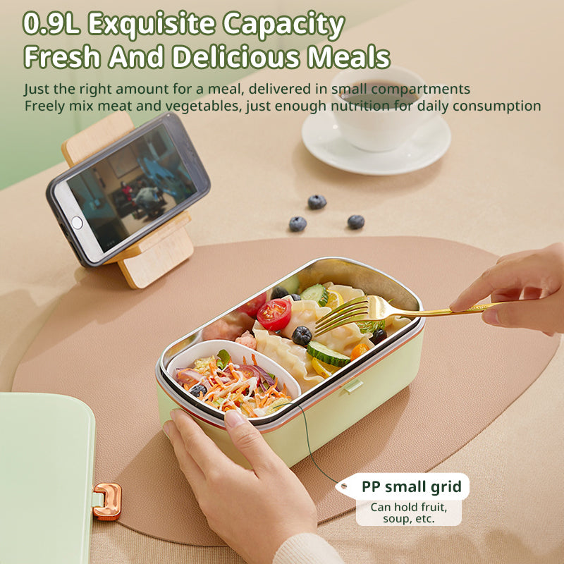 900ml Portable Electric Heating Lunch Box - Self-Heating & Steaming Food Warmer for Office Workers & Travelers (Heat Preservation)
