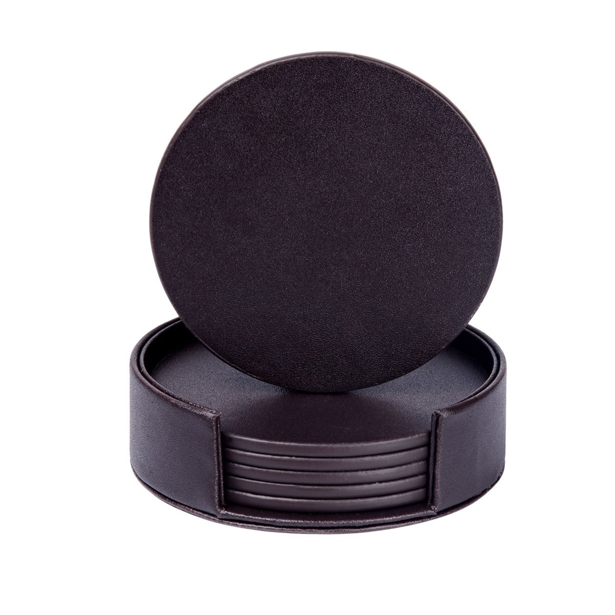 Elegant Round Marble Print Leather Coasters | Heat-Resistant Drink Mats for Home & Office