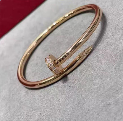 Unisex Fashion Nail Cuff Bracelet in Silver Tone