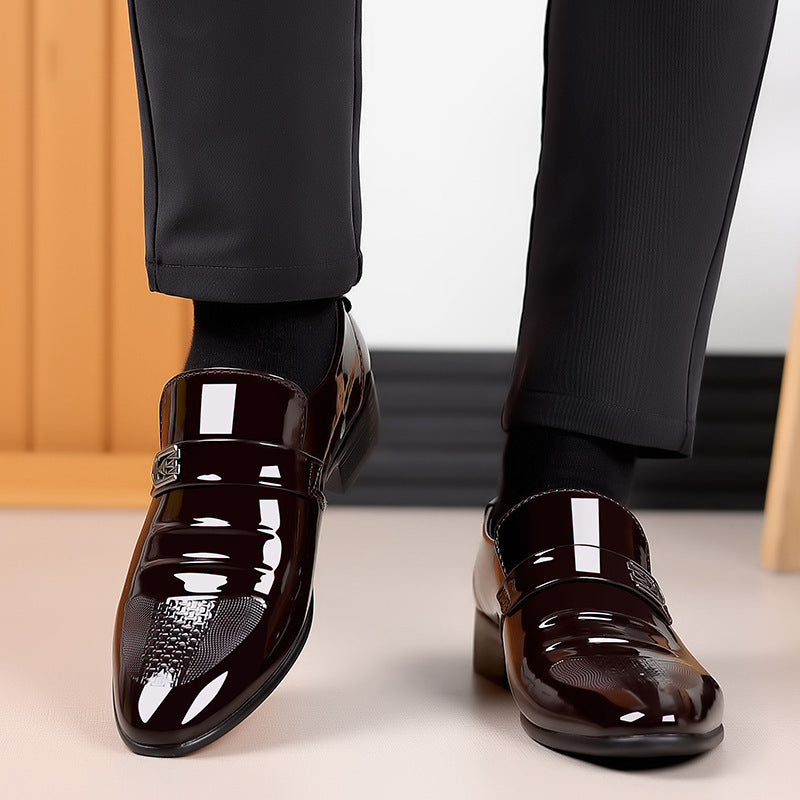 Men's Business Suit Leather Shoes - Pointed Toe Wedding Dress Shoes