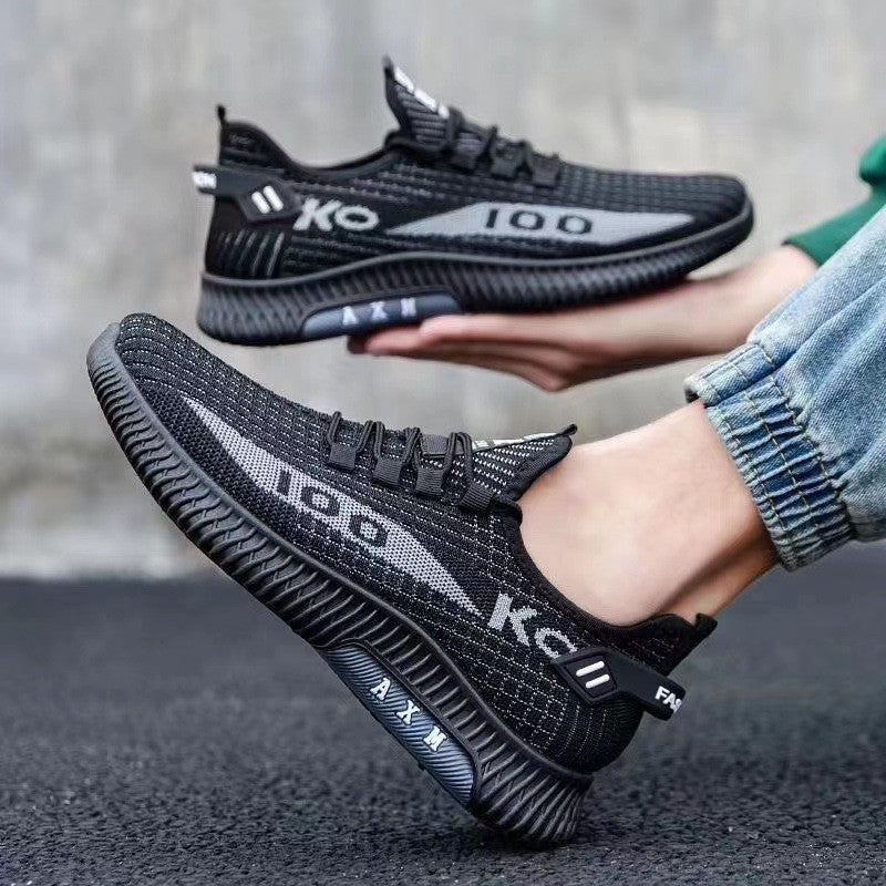 Men's Fly Woven Mesh Running Shoes - Lightweight Breathable Sports Sneakers