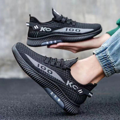 Men's Fly Woven Mesh Running Shoes - Lightweight Breathable Sports Sneakers