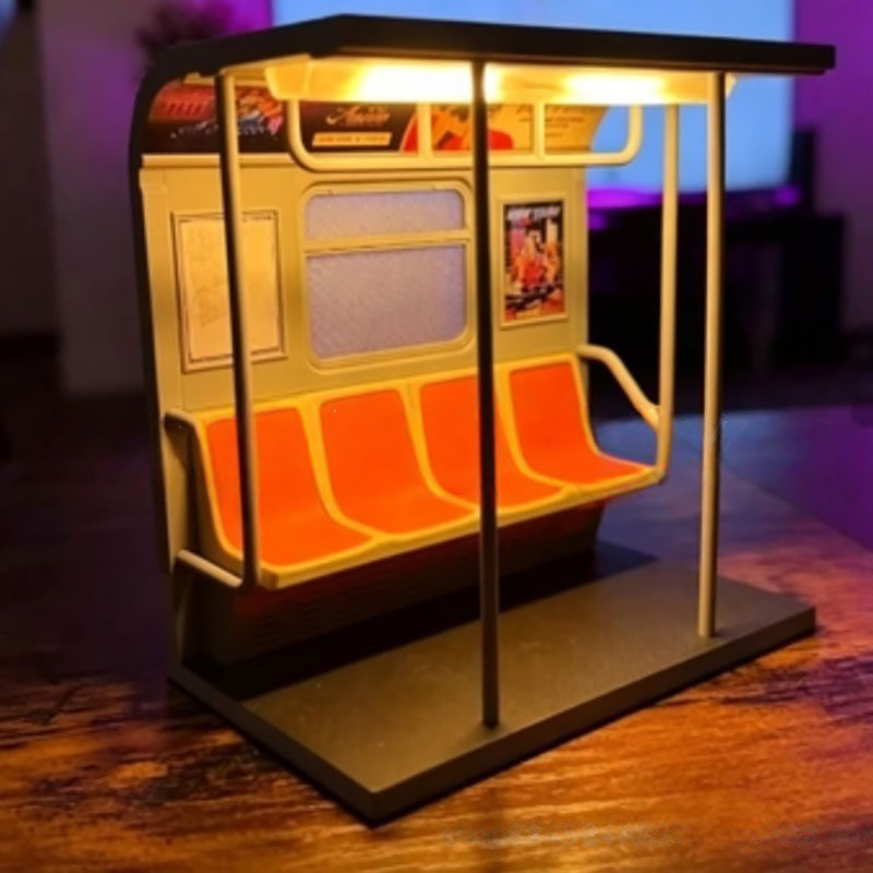 Retro Subway Train Table Lamp - Vintage Metro Style Warm LED Desk Light